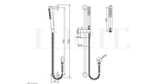 Meir ROUND Shower On Rail Column In Chrome - Matte Black - Tiger Bronze - Champagne - Brushed Nickel